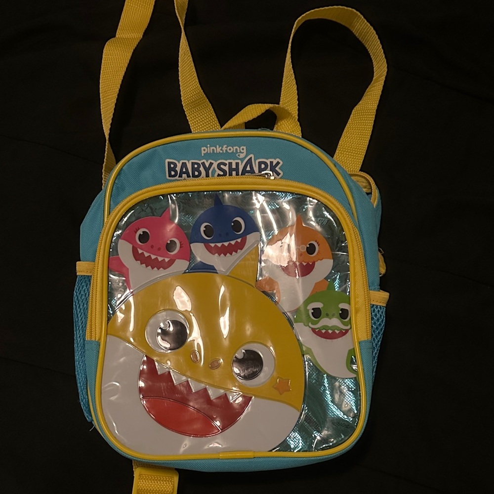 Baby Shark Kids Backpack with Yellow and Blue Accents